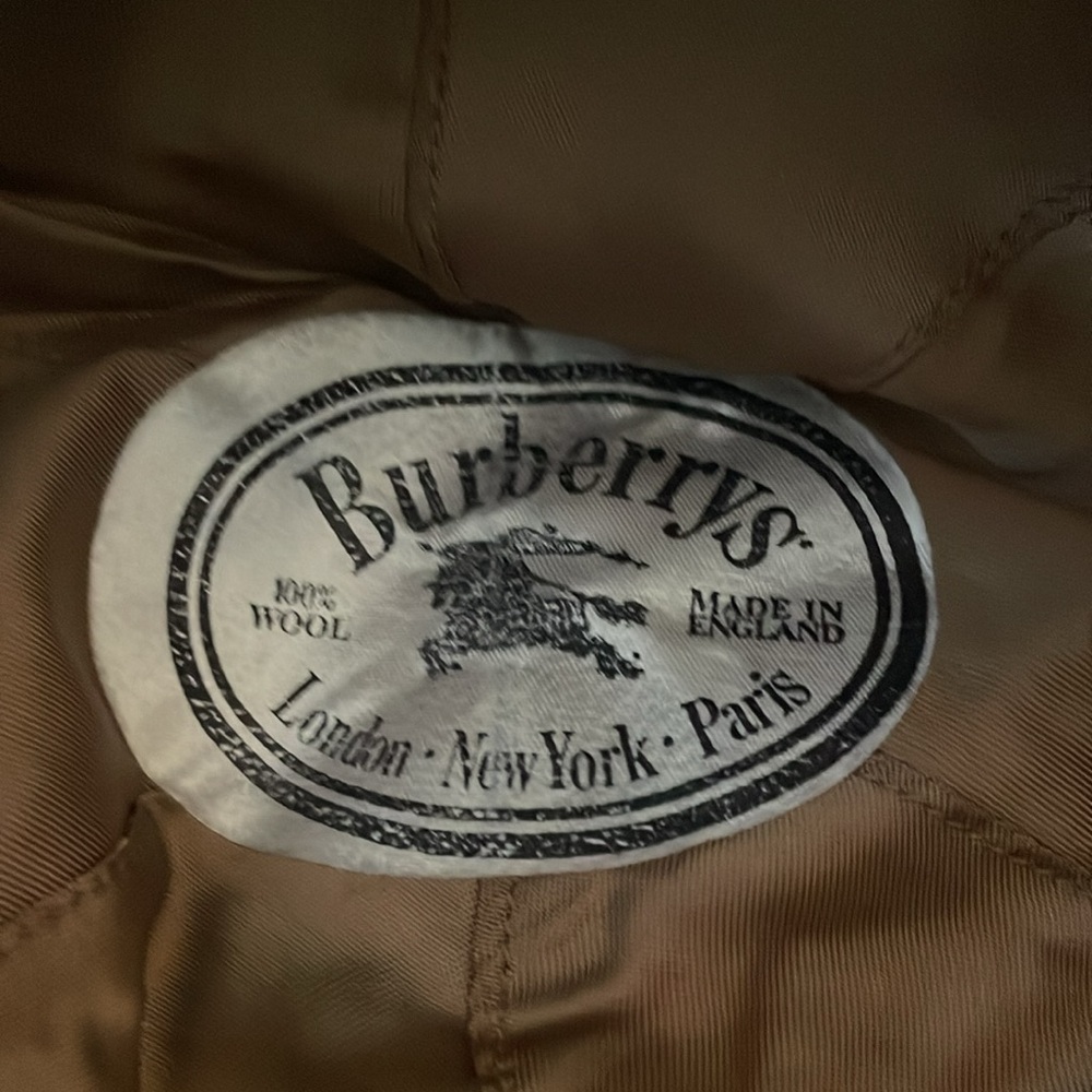 Authentic Burberry Vintage 1940'S Sherlock Holmes Wool Hounds Tooth HAT 7 1/8 - Picture 3 of 6